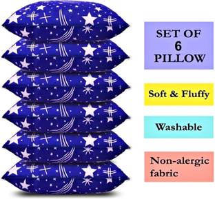 YPOLOIPO Polyester Fibre Sleeping Pillow Pack of 6 Solid LUXURY