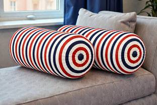 ACTOS Microfibre Bolster Pack of 2 Geometric Combo Set Of 2