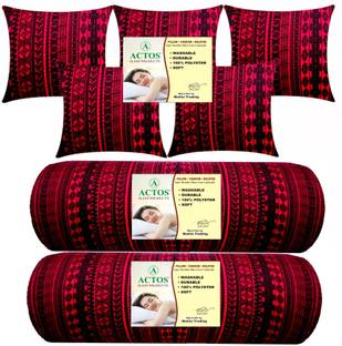 ACTOS 5 Cushion And 2 Microfibre Geometric Bolster Pack of 7
