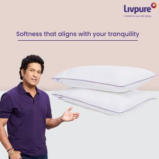 Livpure Smart Cloud Essentia Microfibre Solid Sleeping Pillow Pack of 2