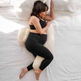 VRINDAKUL Polyester Fibre Solid Pregnancy Pillow Pack of 1