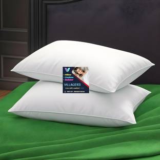 VILLAGERS Cotton Sleeping Pillow Pack of 2 Solid LUXURY
