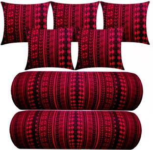 Changers Combo Set Of 5 Cushion 2 Microfibre Geometric Bolster Pack of 7