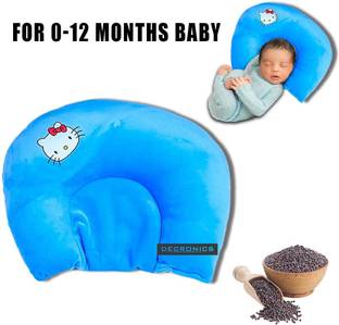DECRONICS New Born Baby Round Head Shaping Mustard Seeds Pillow for 0-12 Months Babies Mustard Seeds Toons & Characters Baby Pillow Pack of 1