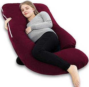 Jaipurlinen Microfibre Pregnancy Pillow Pack of 1 Solid "Enjoy full-body comfort and support for a more peaceful pregnancy journey."