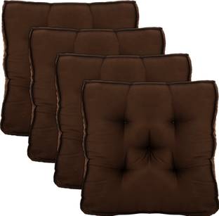 KUBER INDUSTRIES Microfibre Solid Chair Pad Pack of 4