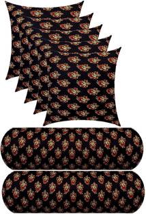 ACTOS 2 Bolster and 5 Microfibre Floral Cushion Pack of 7
