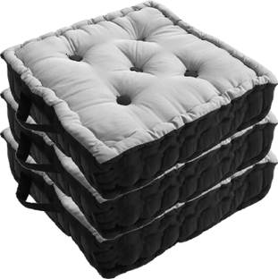 KUBER INDUSTRIES Microfibre Chair Pad Pack of 3 Solid