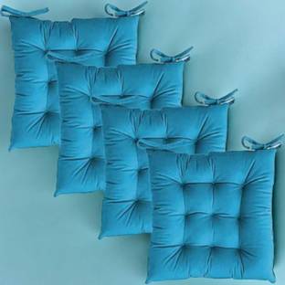 VinSa 18*4 Microfibre Solid Chair Pad Pack of 4
