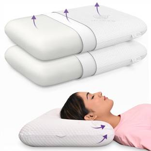 MY ARMOR Memory Foam Pillow,Orthopedic Pillow,Queen- 22" x 14" x 4.5" (With Outer Cover)- Memory Foam Solid Orthopaedic Pillow Pack of 2