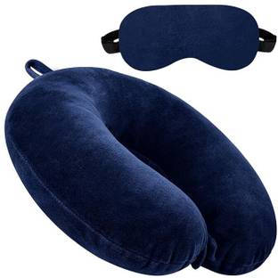 JSR Travel Neck Pillow Matching Eye Mask Combo for Travel in Head Rest with Eye mask Neck Pillow & Eye Shade
