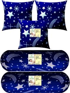ACTOS 3 Cushion And 2 Bolster Microfibre Nature Bolster Pack of 5