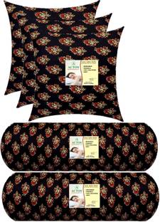 ACTOS 3 Cushion And 2 Microfibre Floral Bolster Pack of 5
