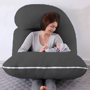 JoJo ultra soft j shaped Polyester Fibre Solid Pregnancy Pillow Pack of 1