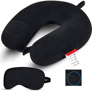 JSR Fashion Polyester Fibre Abstract Travel Pillow Pack of 1