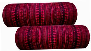 GKM Microfibre Bolster Pack of 2 Abstract Round Bolster