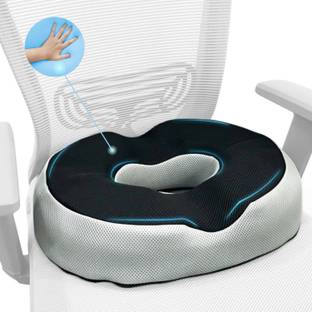 Sleepsia Cool Gel Memory Foam Donut Pillow - Piles Pillow, Tailbone Pain Seat Support Memory Foam Solid Orthopaedic Pillow Pack of 1