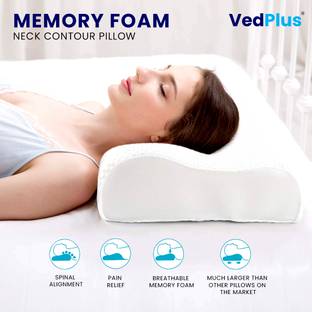 Vedplus Memory Foam Orthopaedic Pillow Pack of 1 Solid 04