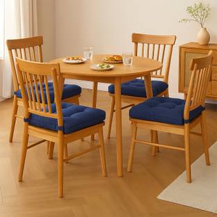 HOMESTIC by Kuber Industries Microfibre Solid Chair Pad Pack of 4