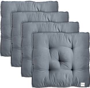 HOMESTIC by Kuber Industries Microfibre Solid Chair Pad Pack of 4