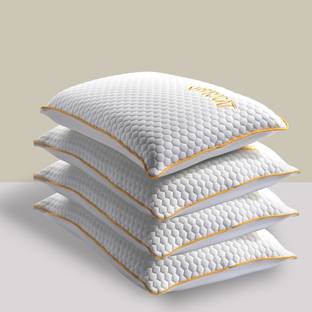 SleepyCat Memory Foam Orthopaedic Pillow Pack of 4 Solid Bamboo Fabric Standard Size (25x16 inches)