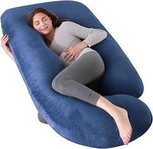 ag pro comfort J-Shaped Pregnancy Pillow-Full Body Maternity Support with Washable Velvet Cover Polyester Fibre Stripes, Solid Pregnancy Pillow Pack of 1