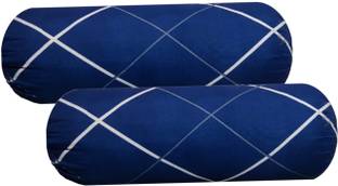 GKM Round Bolster Microfibre Stripes Bolster Pack of 2