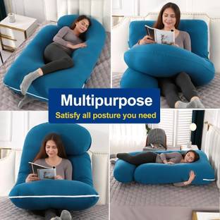 ag pro comfort Polyester Fibre Pregnancy Pillow Pack of 1 Solid Comfort Cotton J Shape pregnancy pillows for sleeping for pregnant women
