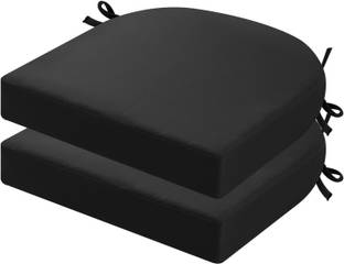 HOME PERFECT UNIVERSAL TEXTURED CUSHION FOR CHAIR, INDOOR AND OUTDOOR, PATIO FOAM CUSHIONS Foam Solid Cushion Pack of 2