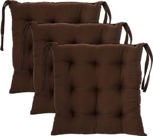KUBER INDUSTRIES Microfibre Chair Pad Pack of 3 Solid