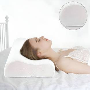 TLK-HWB Cervical Contour Smooth Memory Foam Pillow, Orthopedic, Stomached, Side Sleepers Memory Foam Nature Orthopaedic Pillow Pack of 1