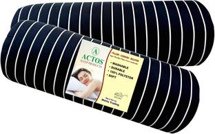 ACTOS Microfibre Bolster Pack of 2 Stripes Round