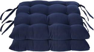 hanumant enterprises Cotton Chair Pad Pack of 2 Solid