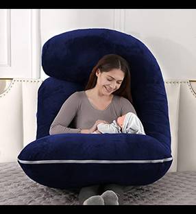 WINX Polyester Fibre Pregnancy Pillow Pack of 1 Solid Ultra soft j shaped pillow