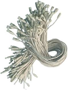 Aakriti String Rope with Snap Lock Pin Loop Fastener, White Wax Tag  Pins