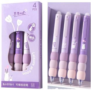 Mira Farmcraft Erasable 0.5mm 4 Pcs Gel Kawaii Pens Comfortable Soft Grip for Smooth Writing Pen Gift Set