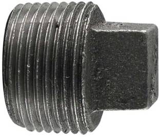 Implemental Plain Plug Square Head GI Pipe Fitting(Set of 10) (1/2 Inch) 1-Way Head Plug Pipe Joint