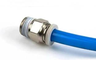 Implemental 1/2" Male Connector Air Push Type Pneumatic Fittings (Pack of 5pcs)(1/2" x 8 mm) 1-Way Cap Pipe Joint
