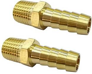 Filfora 1/2" Male Thread Pipe Fitting 8 mm Tail Connector Hose Pipe Adapters (Pack of 2) 1-Way Union Pipe Joint