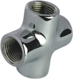 Viking Tee Cross Fourway with thread size 15mm, Type inner, Polished CP Finish 4-Way Tee Pipe Joint