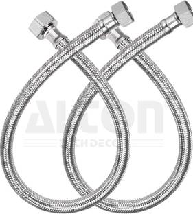 ShreeRam Traders PREMIUM QUALITY (SS 304 ) CONNECTION PIPE 24 '' ( SET OF 2) HOSE CONNECTOR 2-Way 180 Degree Elbow Pipe Joint