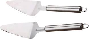 SYGA 2 Pcs Stainless Steel Triangular Cake Pie Pizza Kitchen Baking Tools Round Handle Shovel Rocker Pizza Cutter