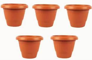 SKcontainers (Set of 5, 8 inches) UV Protected Flower pots/Gamla Plant Container Set
