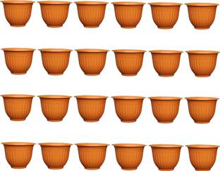 Joymart Gardening Flower Pots (18*13)CM Plastic Planter Indoor Outdoor Gamla Ser Plant Container Set