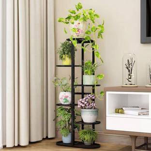 Bee Creative Plant Stand Home Decor Metal 6 Tier 7 Potted Multiple Flower Pot Plant Container Set