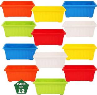 NurseryNamo Nurserynamo Rectang Pot for Plants,for Home,Window Display,Garden(35x18.5x15 cm) Plant Container Set