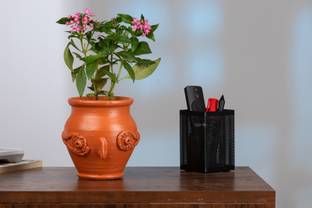 Haus Fabula Haus Fabula Natural Clay Indoor/ Outdoor Planter, Balcony Planter, (Brown) Plant Container Set