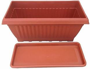 GREENLIVE 18" inch Rectangular Pot Plant Container Set