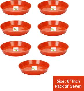 GROWTOP PLANTER SAUCER BASE TRAY/PLATE 8" RED PACK OF 7 Plant Container Set