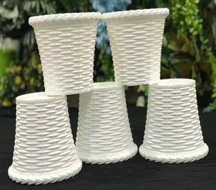 SNSHOPEE (Pack of 5) Microfibre, Plastic Vase